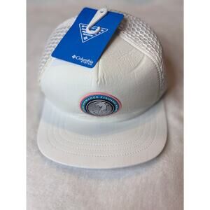 Columbia OSFM White Skip Cast 3D Stretch Mesh Snap Back Hat NWTs